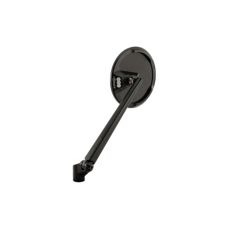 Coppia Specchi Rotondi In Alluminio-Carbonio (M10x1,25) (2 Perni Dx + 1 Sx) per Bmw, Aprilia, Honda, Ktm Nero